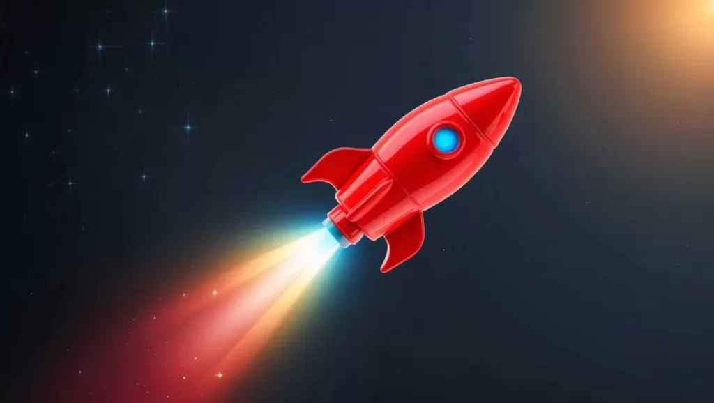 ai graphic design cute 3d style rocket